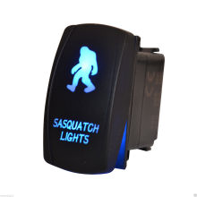 12V Blue LED Rocker Switch - Waterproof Backlit Button for Boats