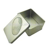 clear pvc window metal tin container for packaging