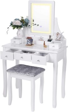 European Dresser Makeup Vanity LED Makeup Dressing Table