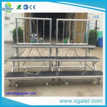 folding aluminium easy move choral stage with wheels