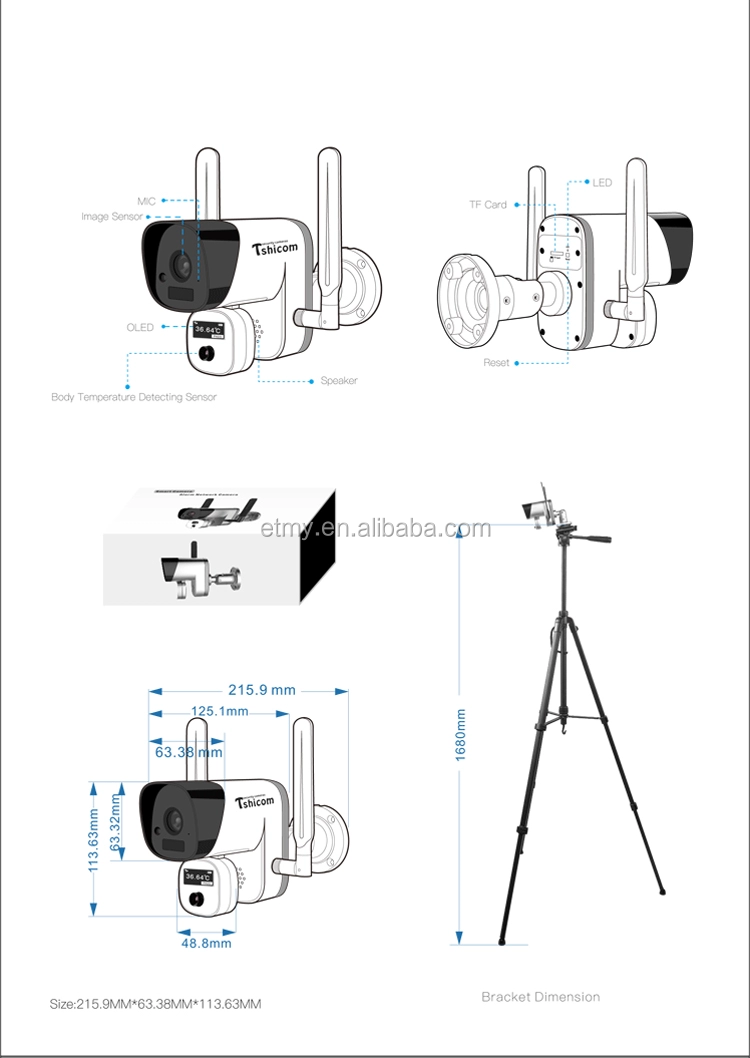 Human Body Temperature Measurement Thermal Camera CCTV Camera Body Temperature Camera Thermal