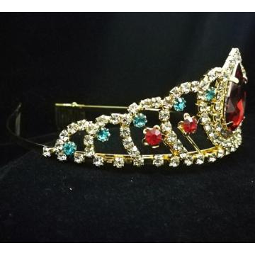 Gran Tiaras De Corona De Cumpleaños De Piedra Roja Para Niños