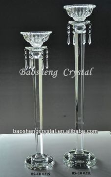 Glass Crystal Tall Candle Holders / Candlesticks For Weddings (BS-CH021S,L)