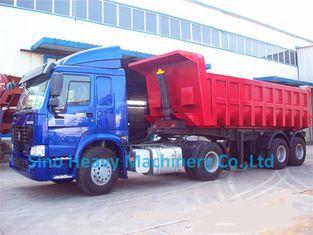 Blue 50 Ton Low Bed Trailer Two Single , 2 Axles Semi Trail