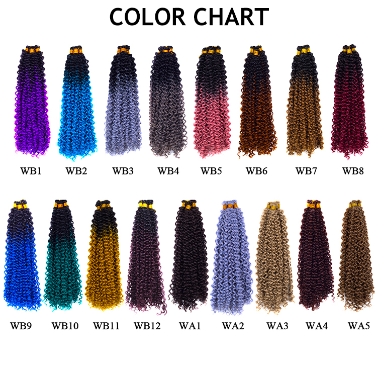 Synthetic Water Wave Crochet Braiding Hair 14" Crochet Hair Extensions Water Deep Wave Braids