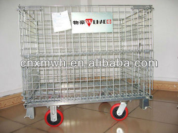 Collapsible roll wire mesh container