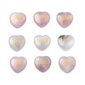 Heart Stone Charms Rose Quartz Words Stone Love Heart Shape Forma Gemstone Charms para la boda del Día de San Valentín Acción de Gracias