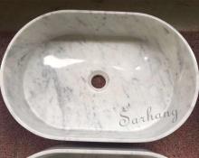 On Vanity Top Marble Handmade Antique Hammered Design Natural Fossil Stone Sink