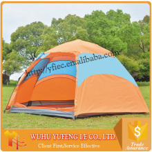 4 person double layer hexagon camping tent