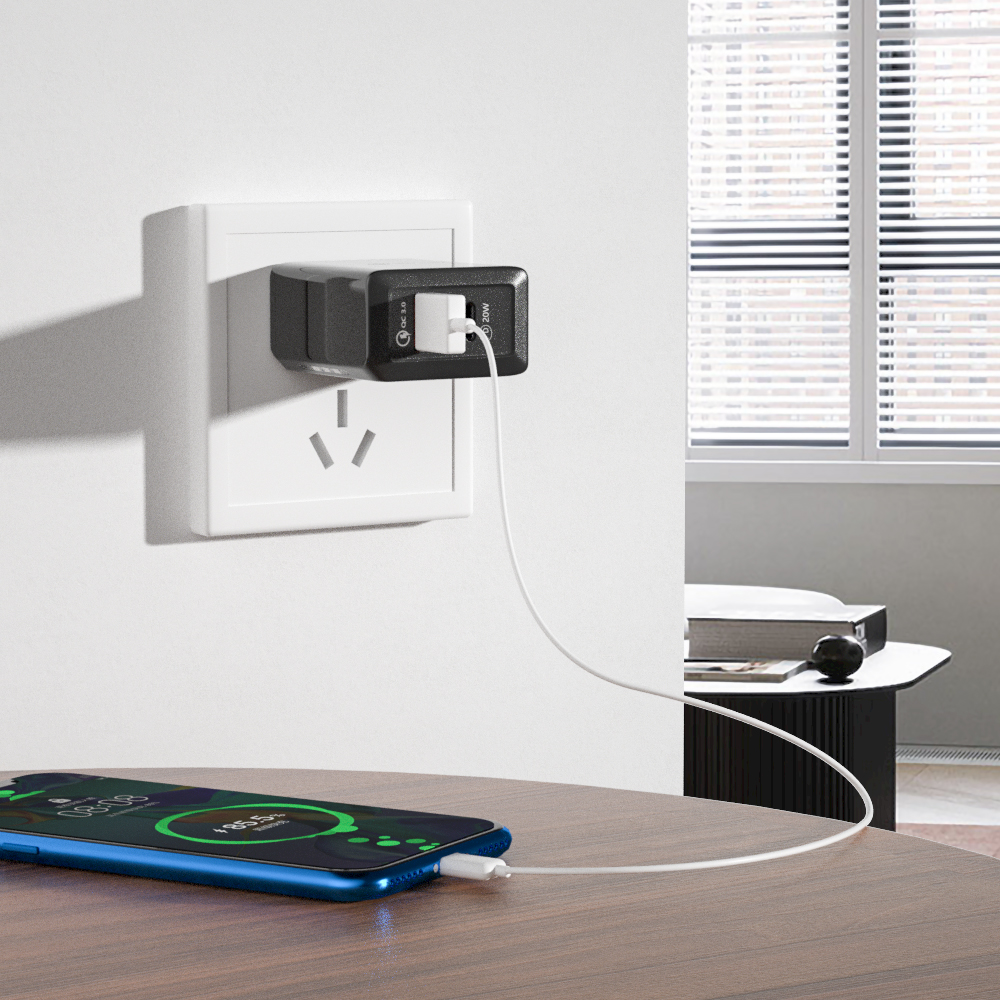 2-Port QC3.0 + Type-C USB Wall Charger