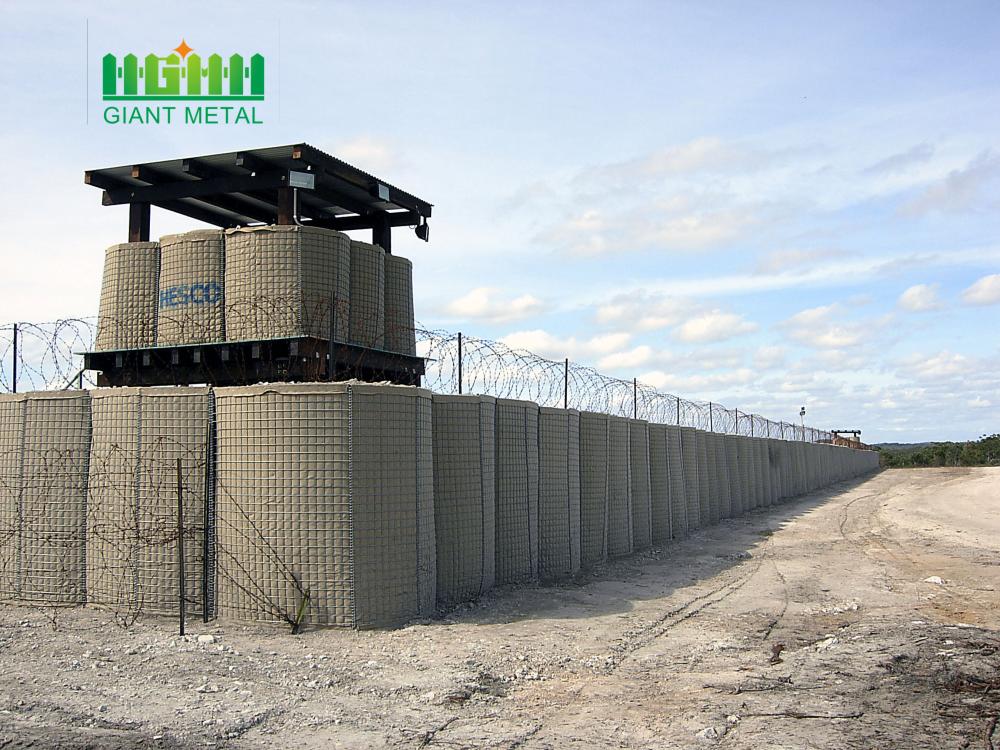 Defensive bastion hesco barriers for military