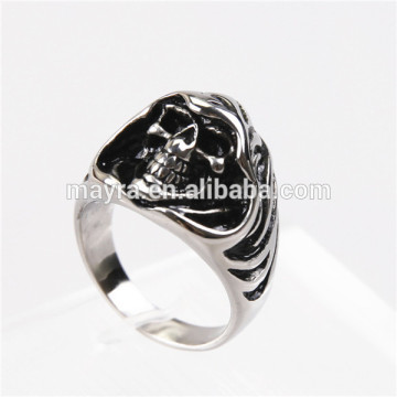 Santa Muerte skull rings for men