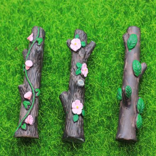 100Pcs Flower Tree Stump Figurines Fairy Garden Miniatures For Terrariums Ornaments Moss Micro Landscape Decoration