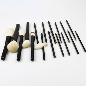 Set de pinceaux de maquillage professionnel en poils de chèvre