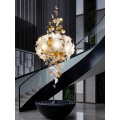 فندق Lobby Crystal Glass Pendant Light Magnolia الثريا