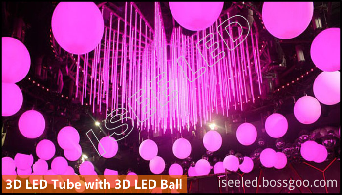 3D led tube with 3D led ball