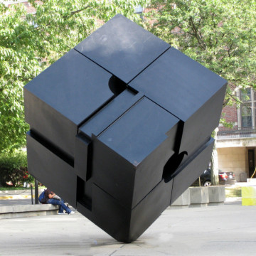 Custom garden outdoor large art metal stainless steel cube sculpture