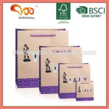 2016 New Qrrival Custom Printed vietnam kraft bag