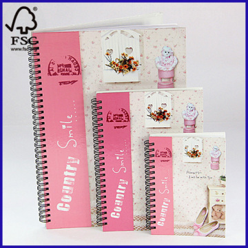 Hard cover spiral notebook with different sizes