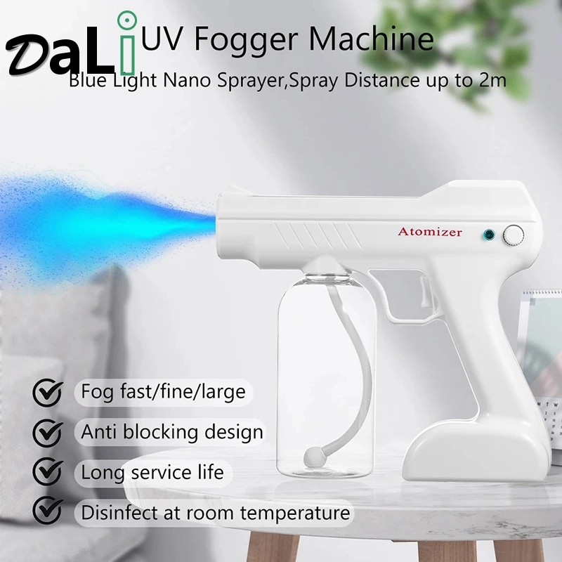 Newest 800ml Wireless Portable Disinfection Blue Light Nano Gun Ultra Fine Aerosol Water Mist Trigger Sprayer