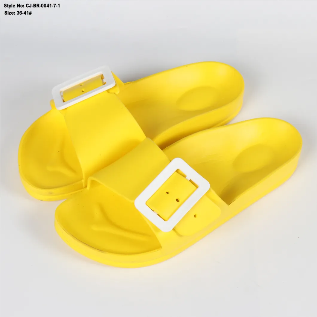 OEM Yellow Soft Custom Logo Slide Sandal Slipper Men Plain Colors EVA Slide Sandal Shoes