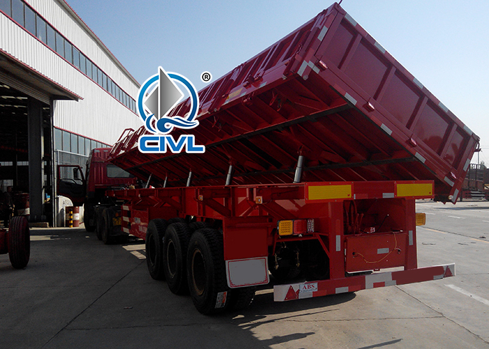 Полуприцеп с трехсторонней разгрузкой 3 Axle Side Dump Semi Trailer 17