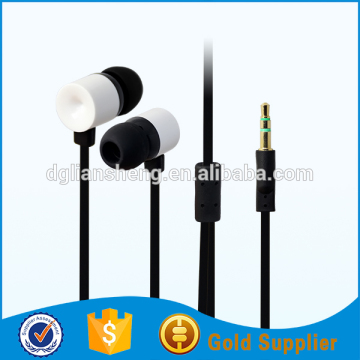 Cool design plastic earphones for mobile phone, black and white plastic earphone