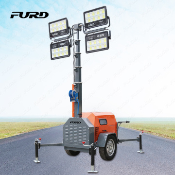 2.5M~7M Trailer LED/Metal Halide Lamp Hydraulic Diesel Lighting Towers