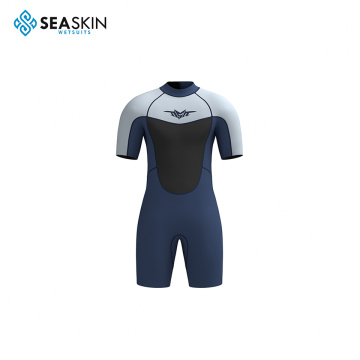 Seasin Mens Front Zip Short Sleeve Diving Wetsuits