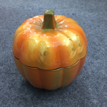 Pumpkin Crystal Glass Candy Jar With Lid