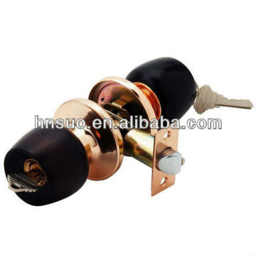 wooden knob lockset brass and wood door handle