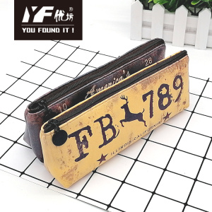 Custom fashion US route66 retro PU pencil case