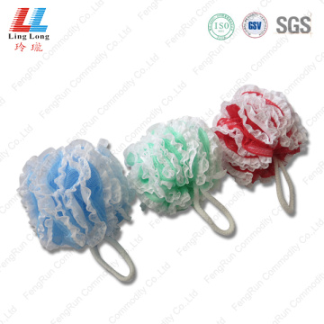 White lace mesh sponge ball