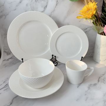 New bonechina embossed tableware