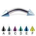 Titanium Colour Cone Curved Barbell Eyebrow