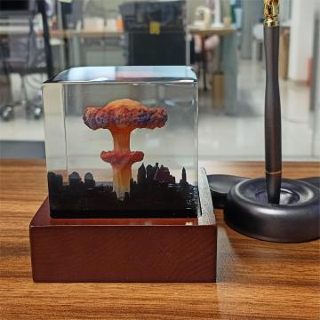 Explosion Mushroom Cloud Epoxy Resin Lamp - Creative Ornaments for Room Decor