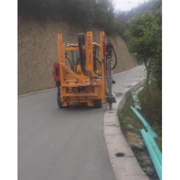 Hydraulic Hammer Driver for Highway Guardrail