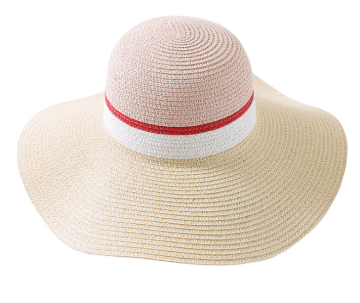 Wide Brimmed Color Blending Design Paper Straw Hat