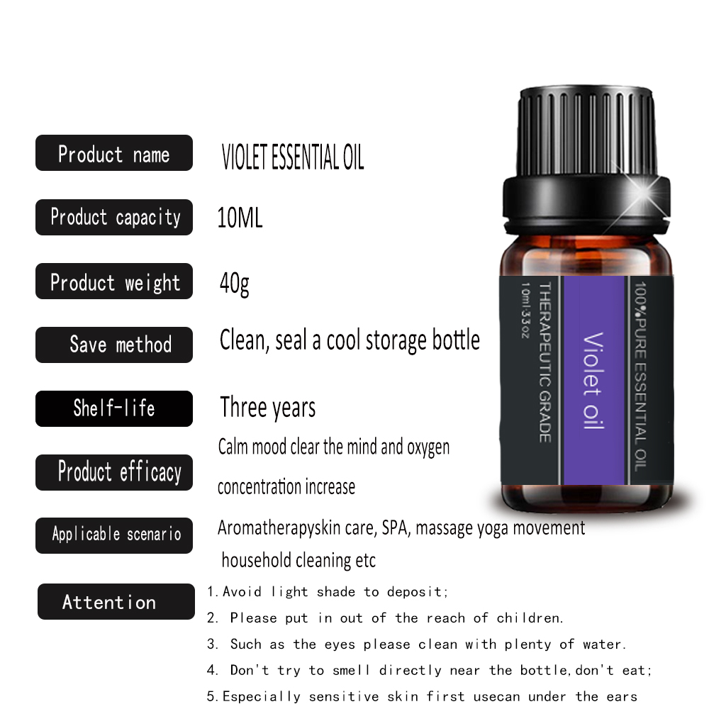 Pure Organic Violet Essential Oil para masaje de aromaterapia