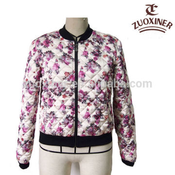 women padding priting flower jackets