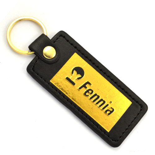 Wholesale Promotional Black Leather Keychain