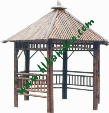 Natural Black bamboo gazebo