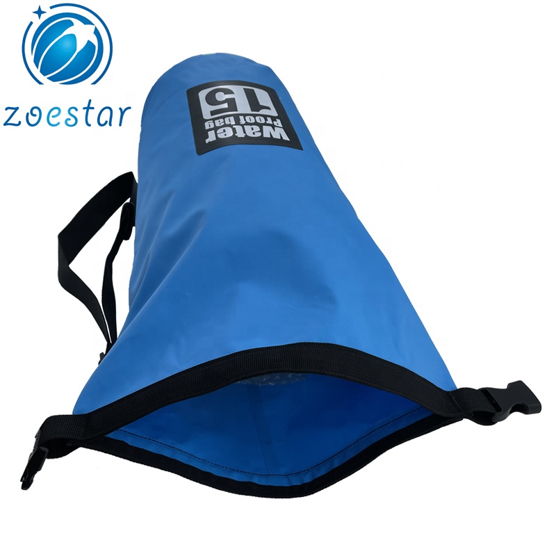 Waterproof 15L Roll Top Bucket-shaped Welded Tarpaulin Dry Bag Floating Outdoor Waterproof Sack Bag