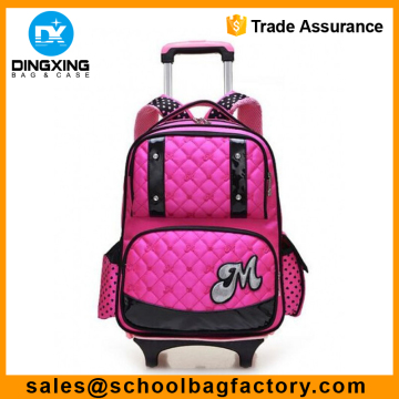 School trolley bag for girls wheeled school bag for student