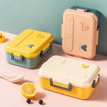 Cute 1200ml PP 3 Compartments Maxcook Lunch Box - Food Grade Microwavable Bento for Kids