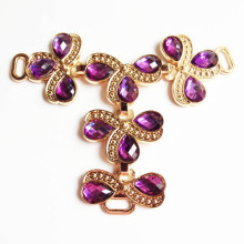 Purple Gemstone Embellished T-Bar Sandals