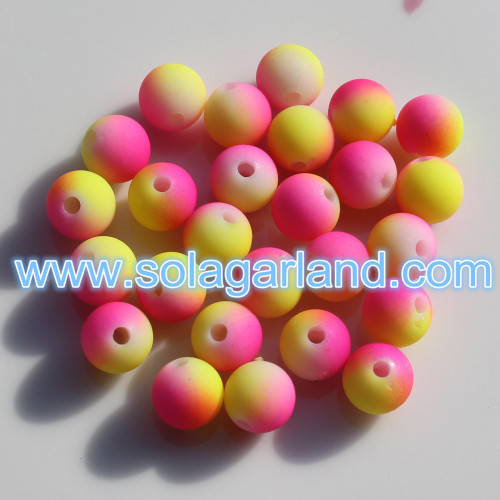 6MM & 8MM Acrylic Plastic Spacer Beads Two Tone Rainbow Beads