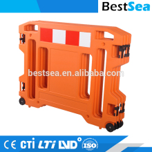 Orange foldable plastic barrier fence