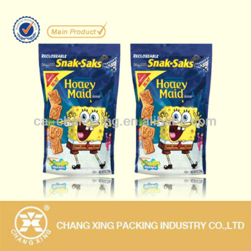 OEM reclosable poly bags for snack