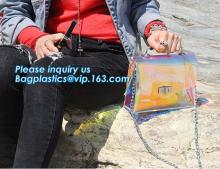 Translucent color fashion PVC handbag, ladies shoulder bag pu/pvc Women Handbags, Womens Clear Tote Bags for Shoulder Clear Purs